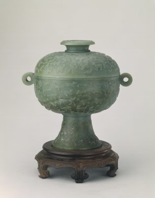 图片[1]-Green jade figures, birds, beasts, and beans-China Archive